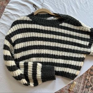 Topshop Cropped Striped Sweater